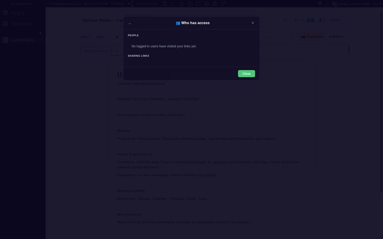 A client’s access, taken back