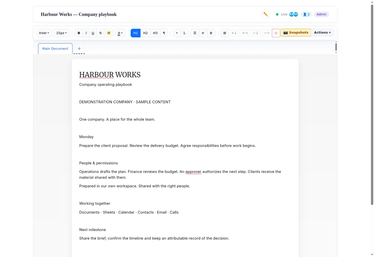 A document being written